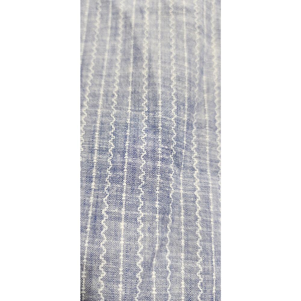 Proper Cloth Men’s Custom Blue White Striped Long Sleeve Button Down Shirt - Picture 6 of 14